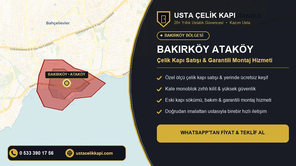 Bakırköy Ataköy Çelik Kapı Satış & Montaj Servisi