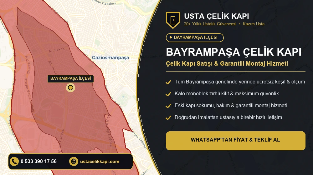 Bayrampaşa Çelik Kapı Satış, Montaj ve Tamir Hizmeti