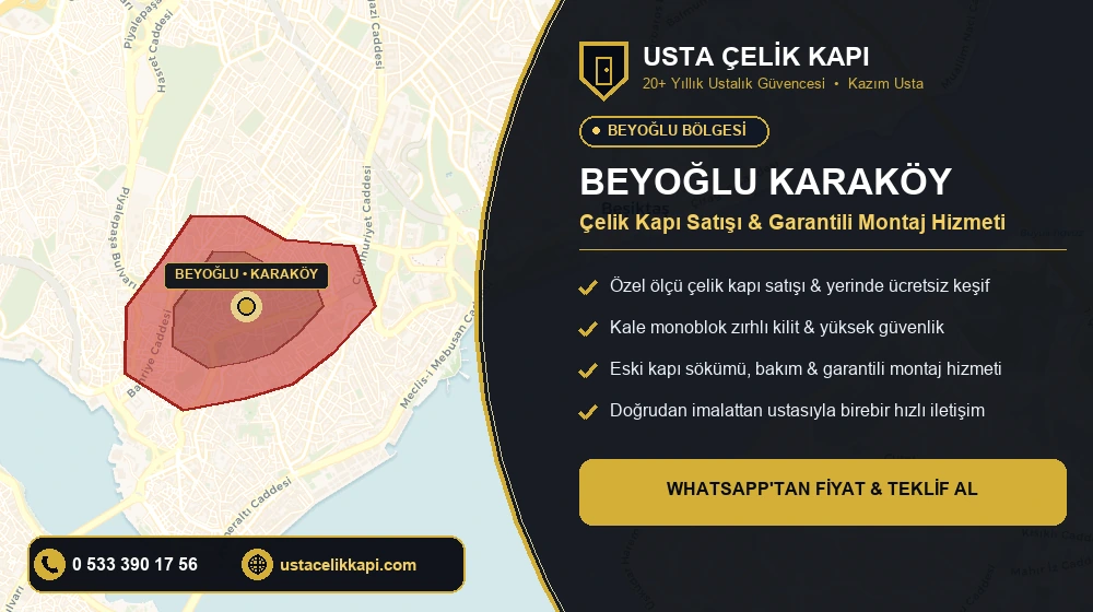 Beyoğlu Karaköy Çelik Kapı Satış & Montaj Servisi