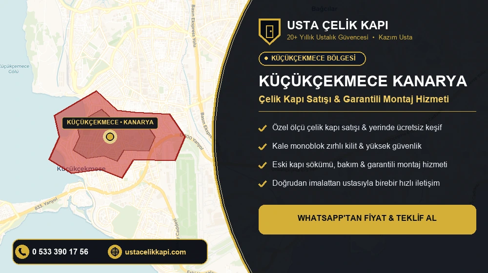 Küçükçekmece Kanarya Çelik Kapı Satış & Montaj Servisi