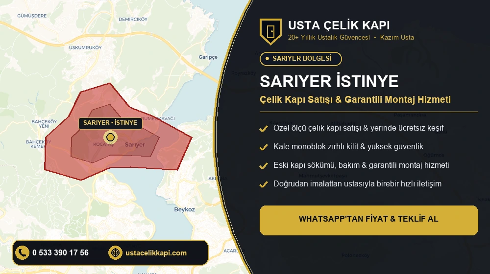 Sarıyer İstinye Çelik Kapı Satış & Montaj Servisi